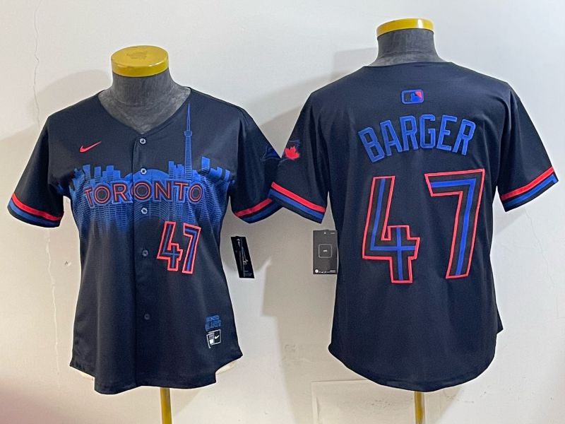 Youth 2025 Toronto Blue Jays #47 Barger black Joint Name Nike MLB Jersey style 002